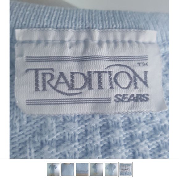 Vintage Blouson Ribbed Blouse by Tradition Sears Blue Women Top Sz Small - Picture 6 of 6